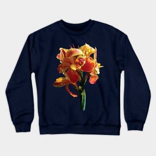 Cannas - Closeup of Spotted Orange Canna Crewneck Sweatshirt